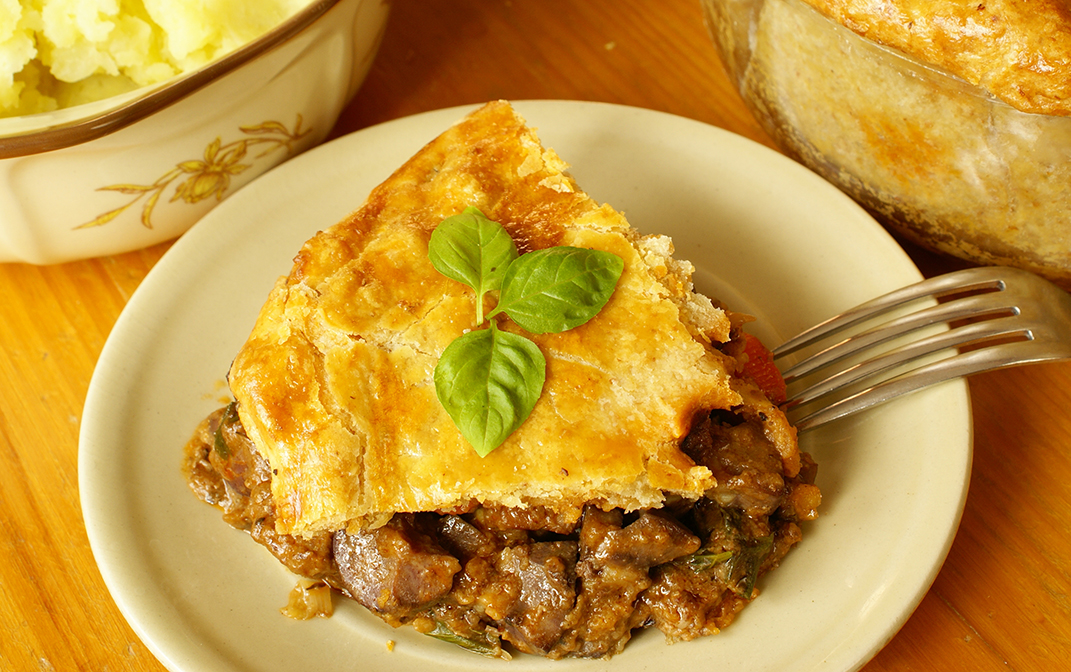Steak and Kidney Pie with an Almond Crust