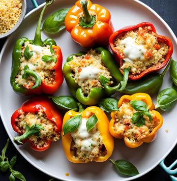 Cous Cous and Mozzarella Stuffed Pepper
