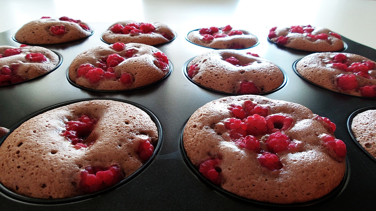 Coconut, Banana and Raspberry Muffins
