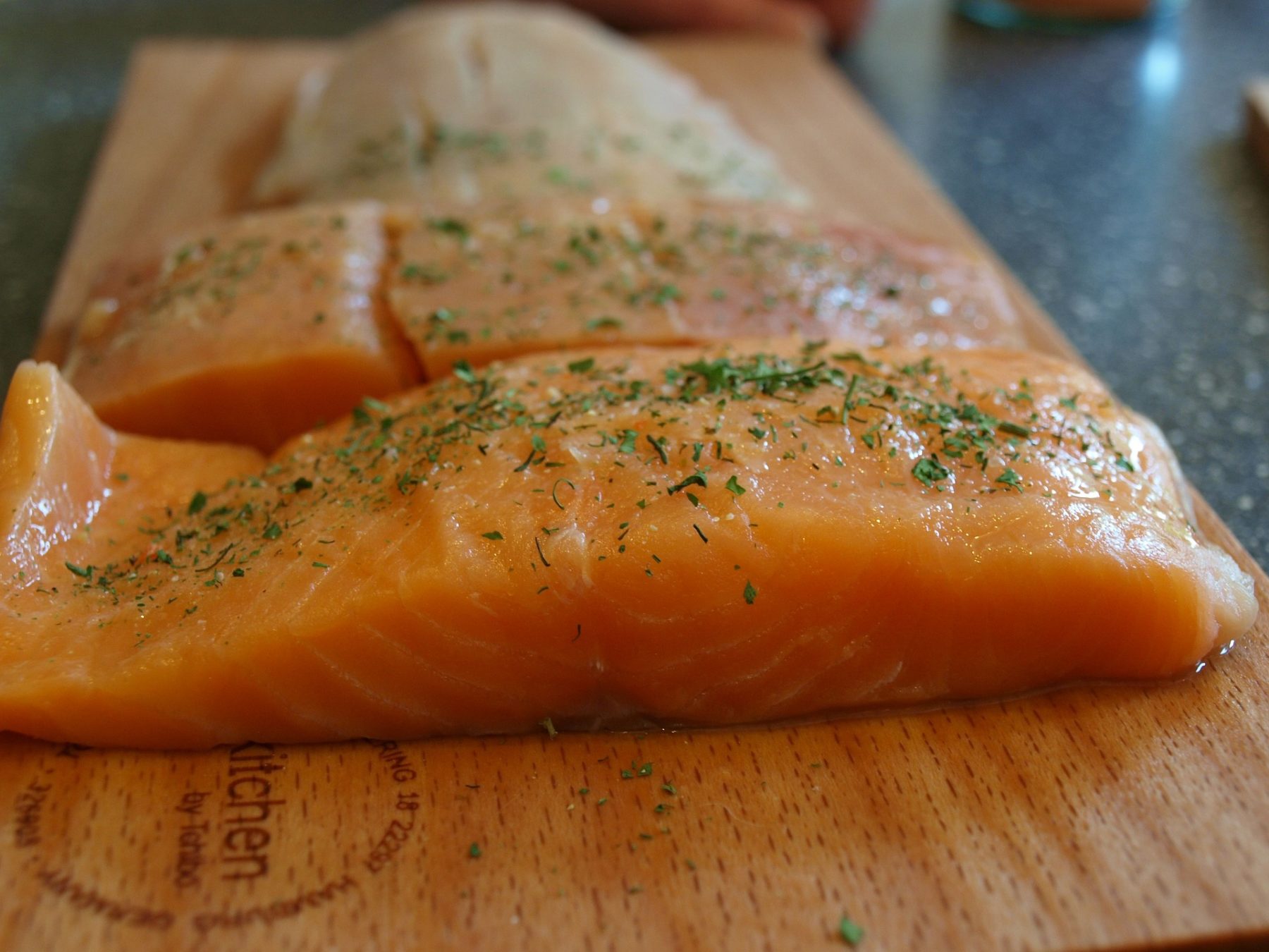 Chilli Salmon with a creamy dill sauce