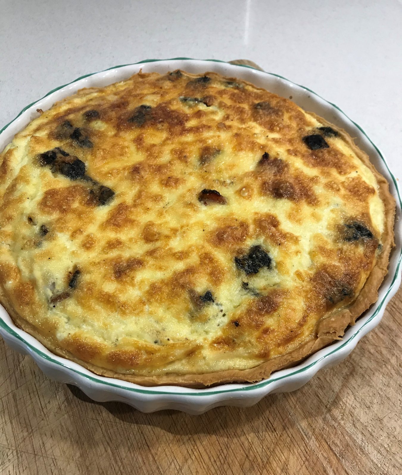 Bacon, Black Pudding & Onion Quiche